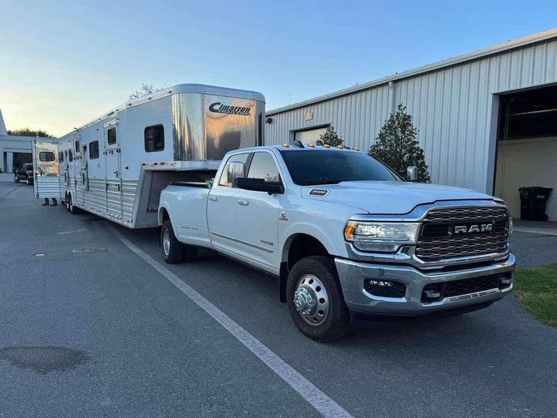 C&W Equine Transport — truck and trailer rig
